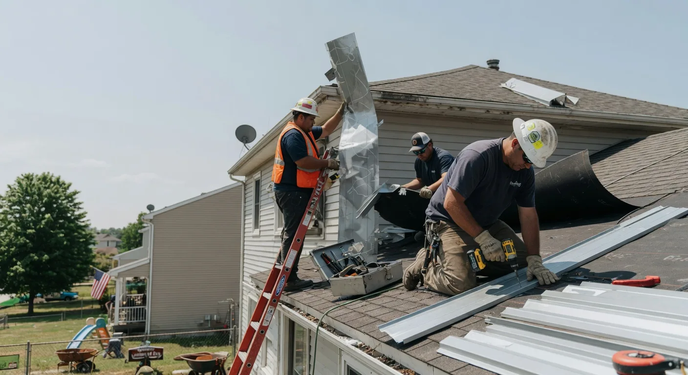 Storm Damage Metal Roof Repair in North Greece, NY